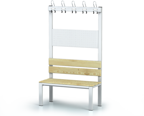 Benches with backrest and racks, spruce sticks -  basic version 1800 x 1000 x 430
